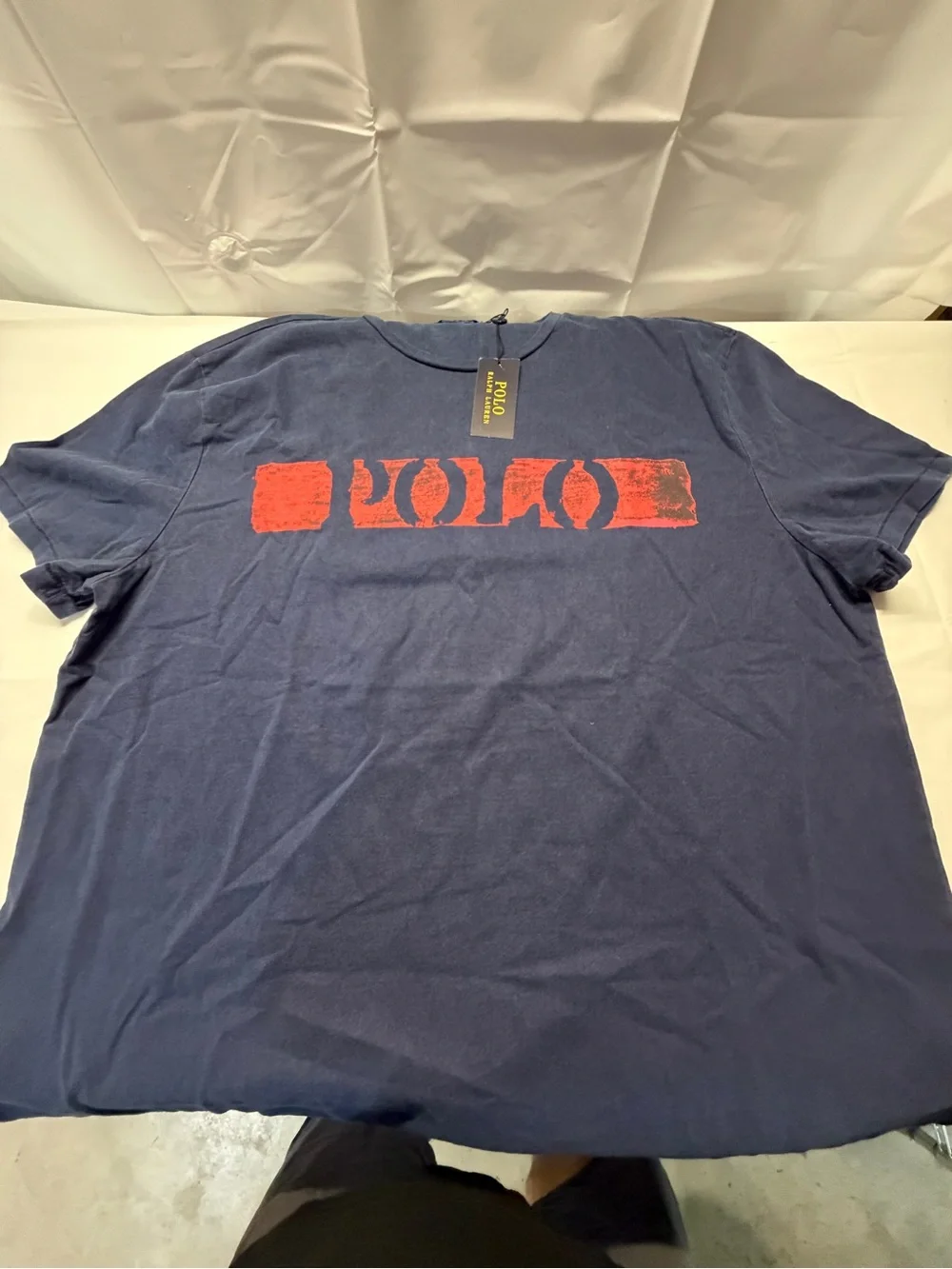 Polo by Ralph Lauren Navy Short Sleeve Tee with Red Logo Print